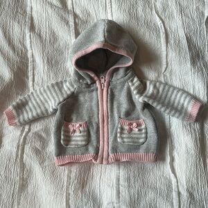 Gymboree Gray and Pink Striped Sweater